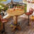 37.4" Round Bar Table, Solid Wood Bistro Pub Table