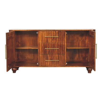 Solid Wood Chestnut Curve Sideboard