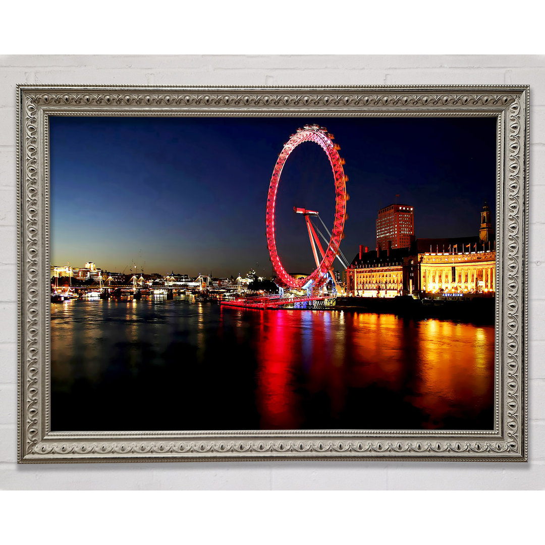 London Eye Red Reflections - Einzelner Bilderrahmen Kunstdrucke