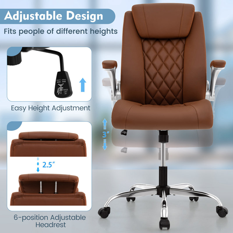 Chaise de bureau Zigmond, Brun