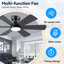 Ventilateur de plafond 46 po à 6 pales avec ensemble d'éclairage et télécommande-1302087501