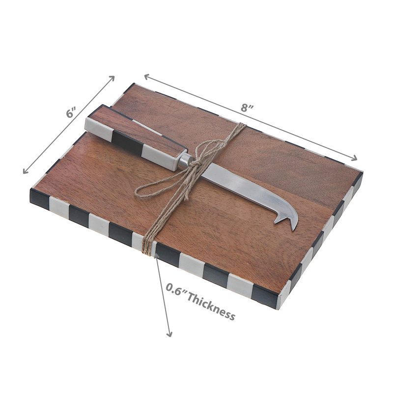 Planche à fromage rectangulaire en bois d'acacia
