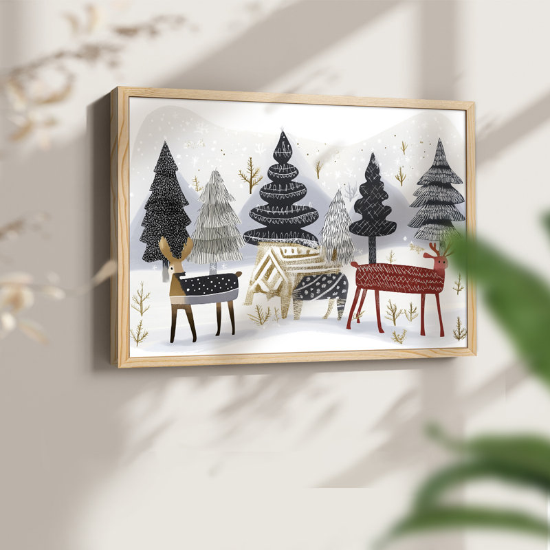 Chirstmas Art-CXLVII -Framed Print - Restickable, H 8 po x l 10 po, Naturel