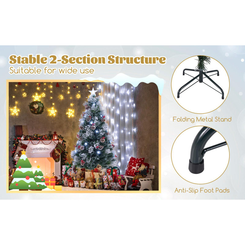 Arbre de Noël avec 8 modes d'éclairage, 7'
