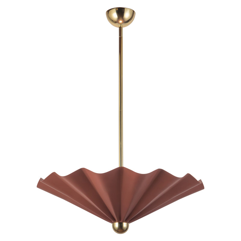 Furrow 25-in Red dimmable LED Pendant, Red, 25-in