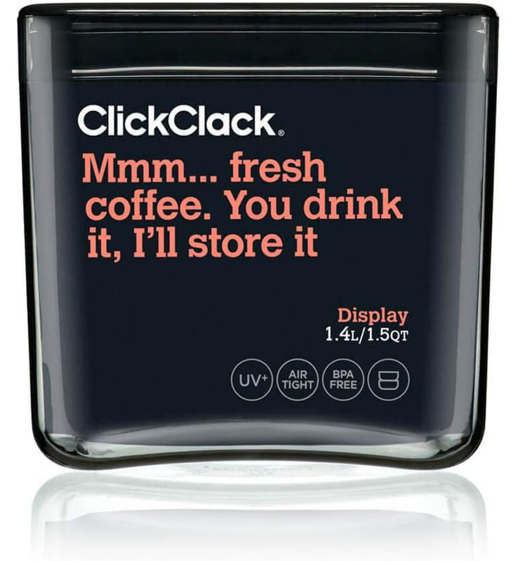 ClickClack Display Cube Canister, 63 oz