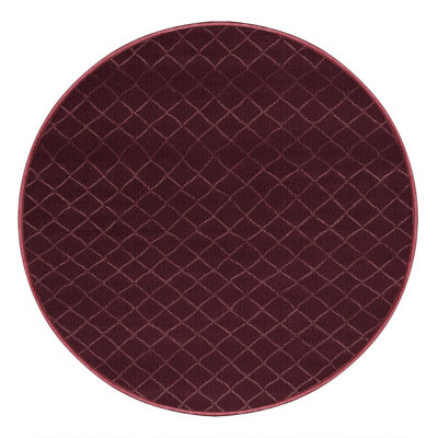 Machine Washable Trellis Red Area Rug