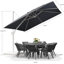 Parasol carré gris en polyester avec base en porte-à-faux 10 pi x 10 pi Ronav-328065084-270182937