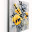 Pensées minimalistes jaunes et grises - Horloge murale florale-742685817