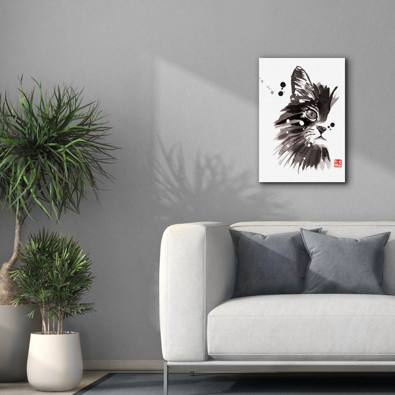 'Half Cat' by Pechane, Canvas Wall Art, 26" H x 18" W x 0.75" D