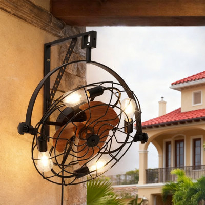 Ventilateur de plafond industriel en cage 20 "avec lumière et télécommande