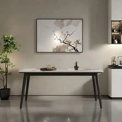 Table de salle à manger en pierre brillante de luxe