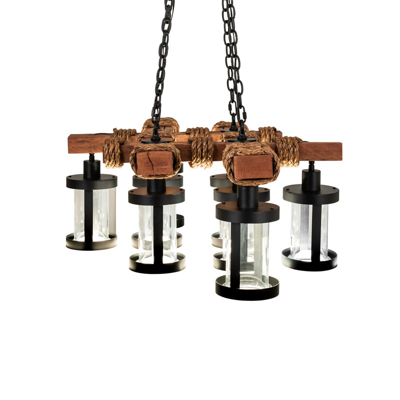 Rustic Lodge 8 - Light LED Chandelier