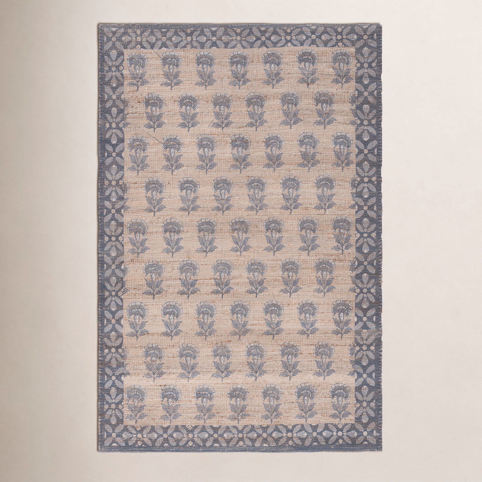 Hand-Woven Floral Performance Rug, Rectangle 6' x 9'