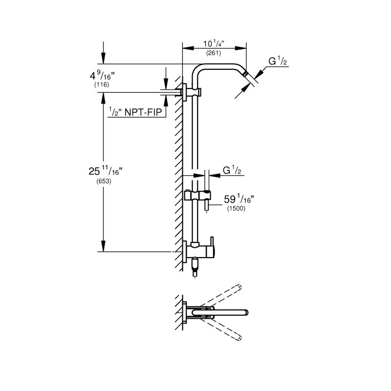 Retro-Fit™ Complete Shower System with SpeedClean Technology, Starlight Chrome