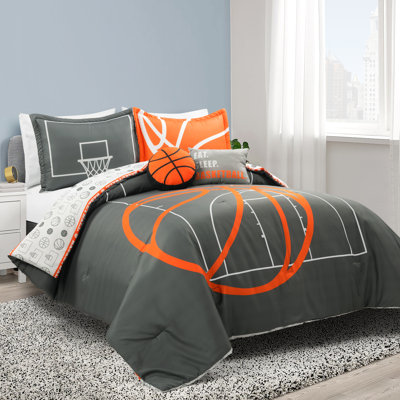  Basketball Game Reversible Oversized Comforter Charcoal