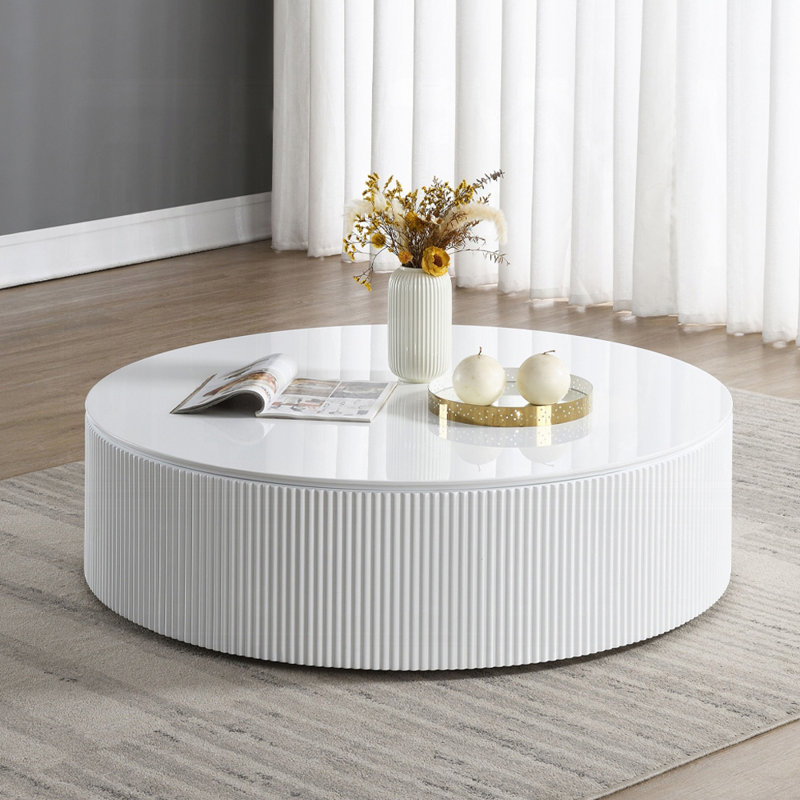 TABLE BASSE 47,4 po BLANC ÉLEVÉ