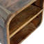 Solid Wood Oak-Ish Floating Open Curve Nightstand