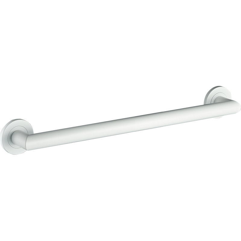30" Wall-Mounted Summit Grab Bar - Matte White, Premium Brass Construction, Installation Hardware Included, Matte White
