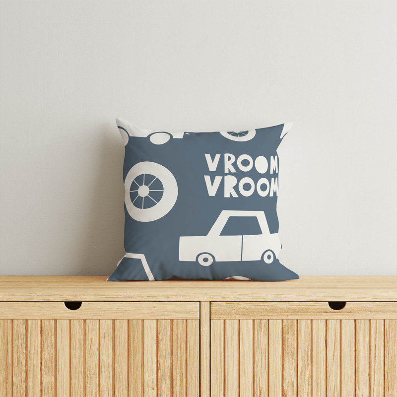 Coussin Vroom, H 16 po x l 16 po, Bleu
