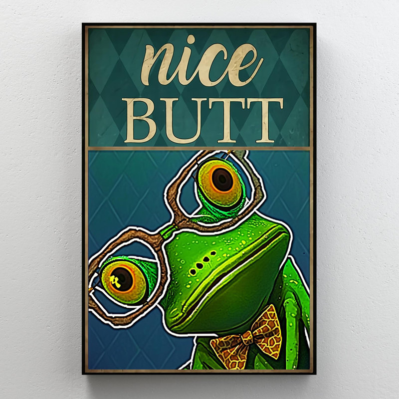 «Green Frog Nice bout à bout», reproduction d'art rectangulaire sur toile tendue 2 pièces, H 14 po x l 11 po x P 1,25 po