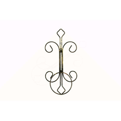 16" Single Pot Black / Gold Cast Metal Crest Wall Planter Decoration