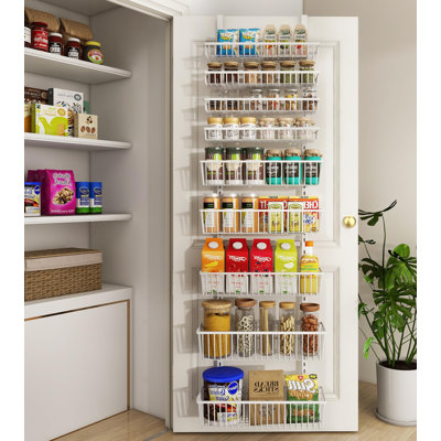 Over The Door Pantry Organizer, Pantry Organization And Storage, 9-Tier Deep Baskets Hanging Heavy-Duty Metal, White -  Rebrilliant, BD50B5F4CF7141E48B34AF8F427636D3