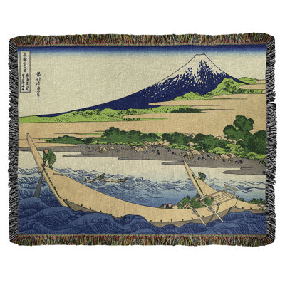 Jeté en coton katsushika hokusai, shore of tago bay