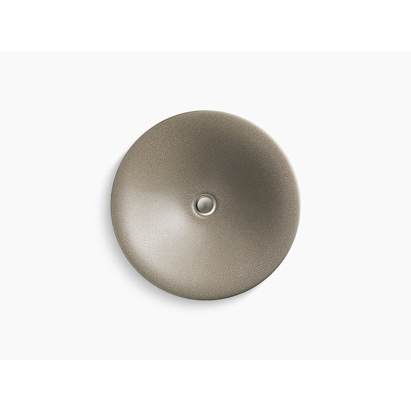KOHLER Shagreen Carillon, ARTIST EDITIONS Round Vessel Bathroom Sink, Oyster Pearl