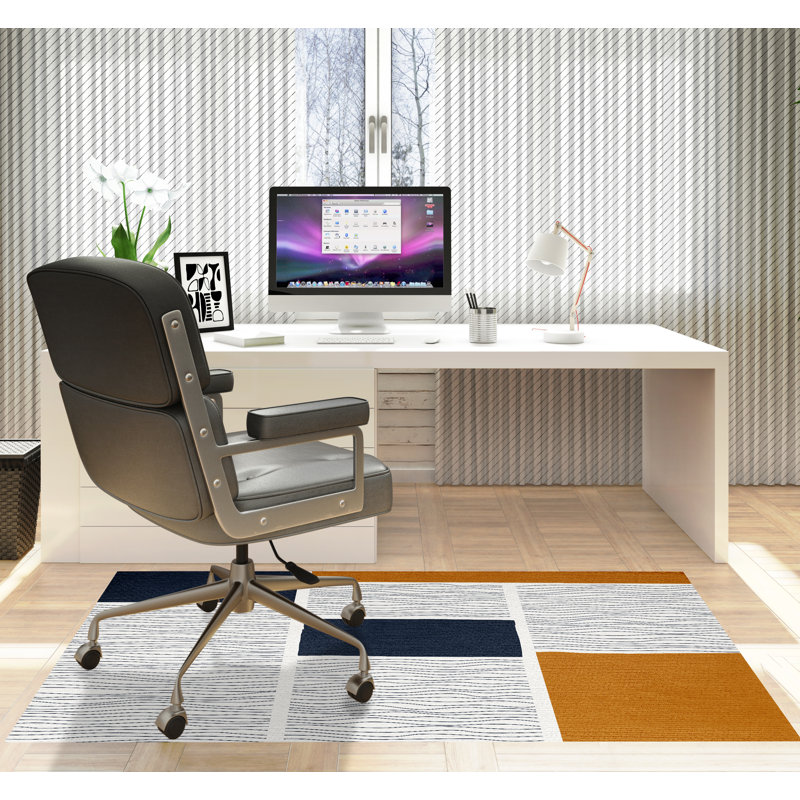 Tapis de chaise rectangulaire Rapu, L 36 po x L 60 po, Orangé