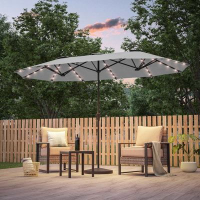 13x7.2Ft LED Double-Sided Patio Umbrella, Outdoor Extra Large Umbrella