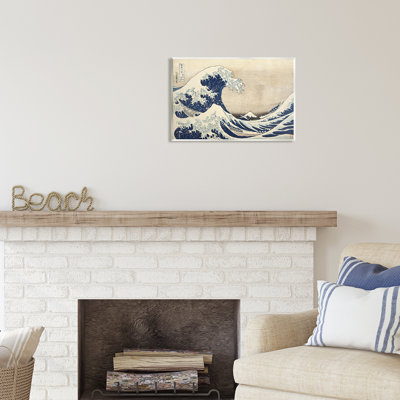 Impression classique de la vague de raz-de-marée sur panneau de fibres à densité moyenne par Katsushika Hokusai