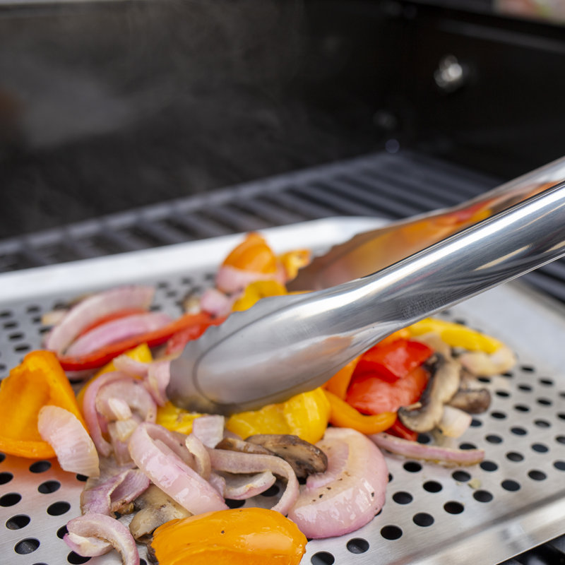 Silver Stainless Steel Grill Topper with Side Handles