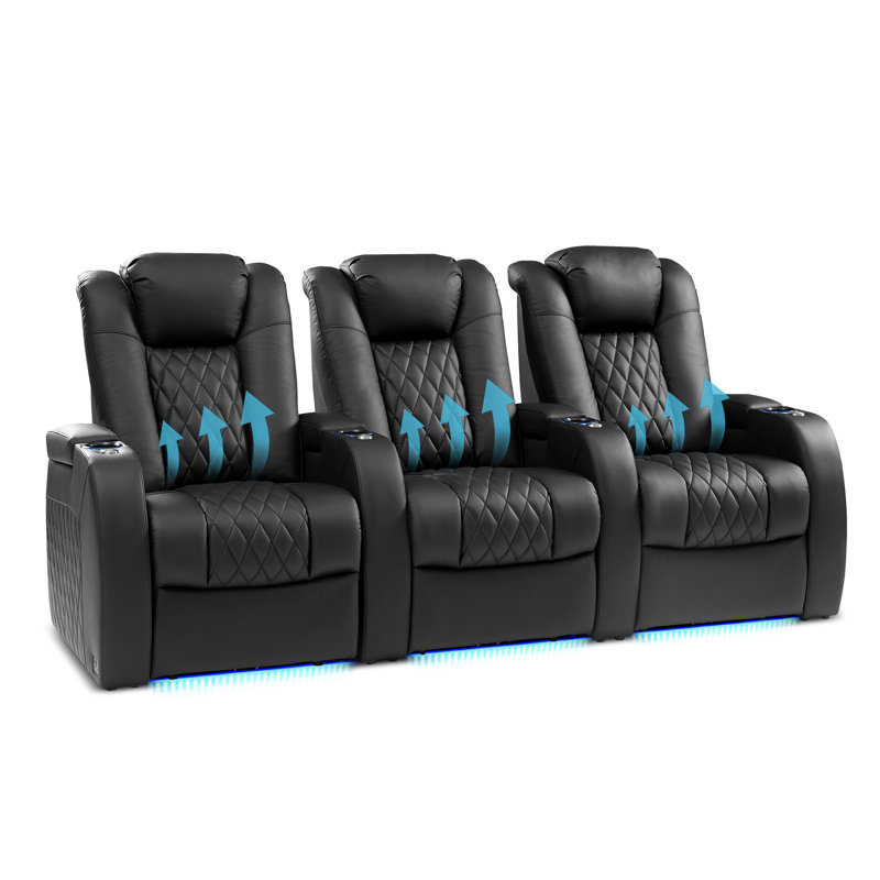 Fauteuil de jeu inclinable 91,78 po à trois moteurs en cuir Geniue