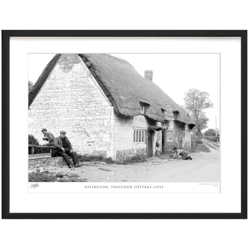 Uffington, Thatched Cottage C1955 by Francis Frith - Single Picture Frame Print, 60cm H x 80cm W x 2.3cm D