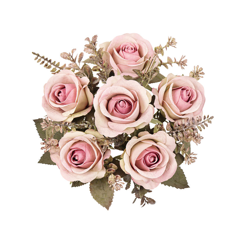 Bouquet de roses artificielles, Rose poudreux