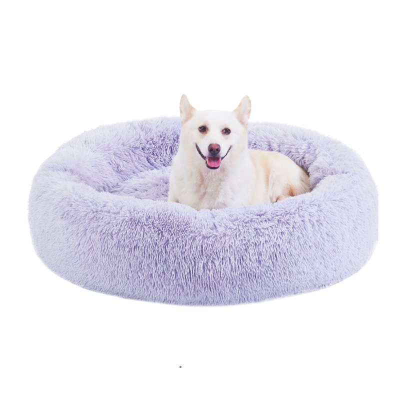 Lit pour animaux en fausse fourrure Tucker Murphy Pet ™, Medium (30" W x 30" D x 8" H), Lavande à poil long