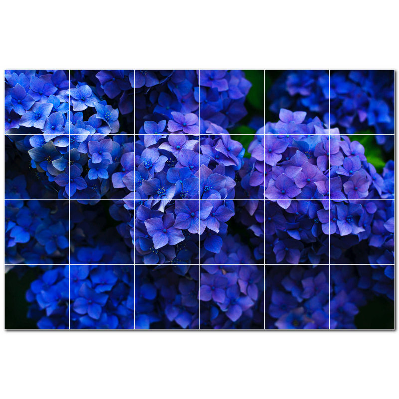 Décoration murale fleurs en céramique satinée 4,25 po x 4,25 po
