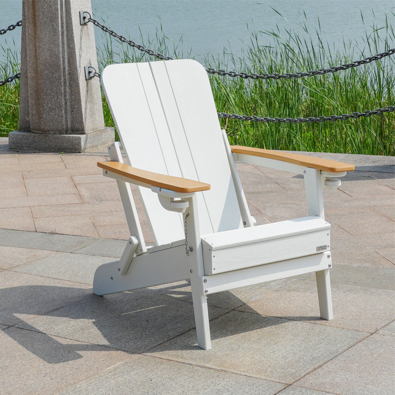 Chaise Adirondack d'extérieur Lois Wood, Blanc