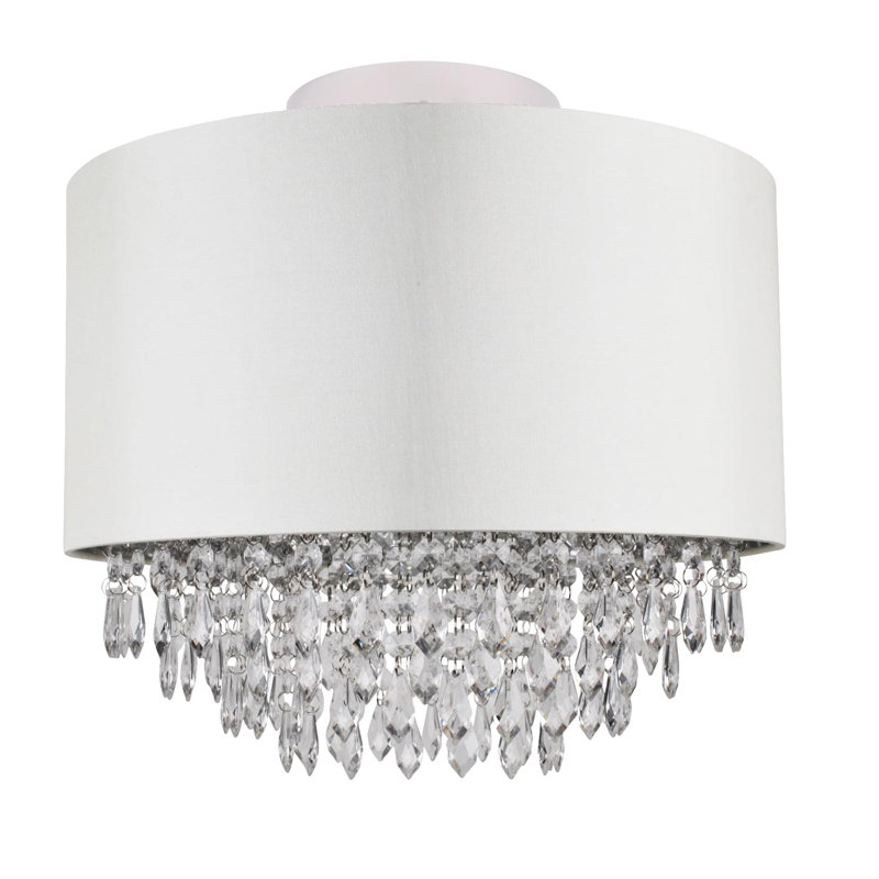 Lamkin Semi Flush Mount, 20" H x 30" W x 30" D, Cream