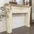 Beige Solid Wood Freestanding Fireplace
