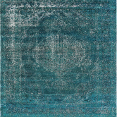 Tapis bleu sarcelle / gris Rockefeller