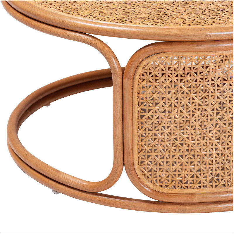 Table basse en rotin miel