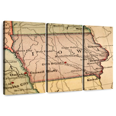 Aliaz Vintage Iowa Map