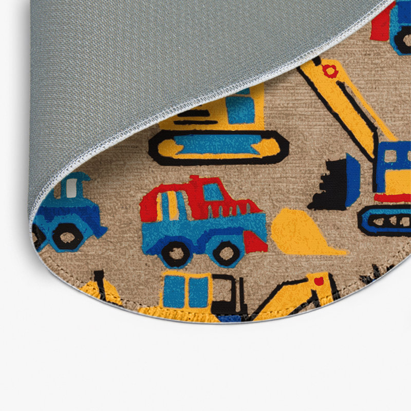 Tapis intérieur et extérieur beige Transport, Rond 5 pi