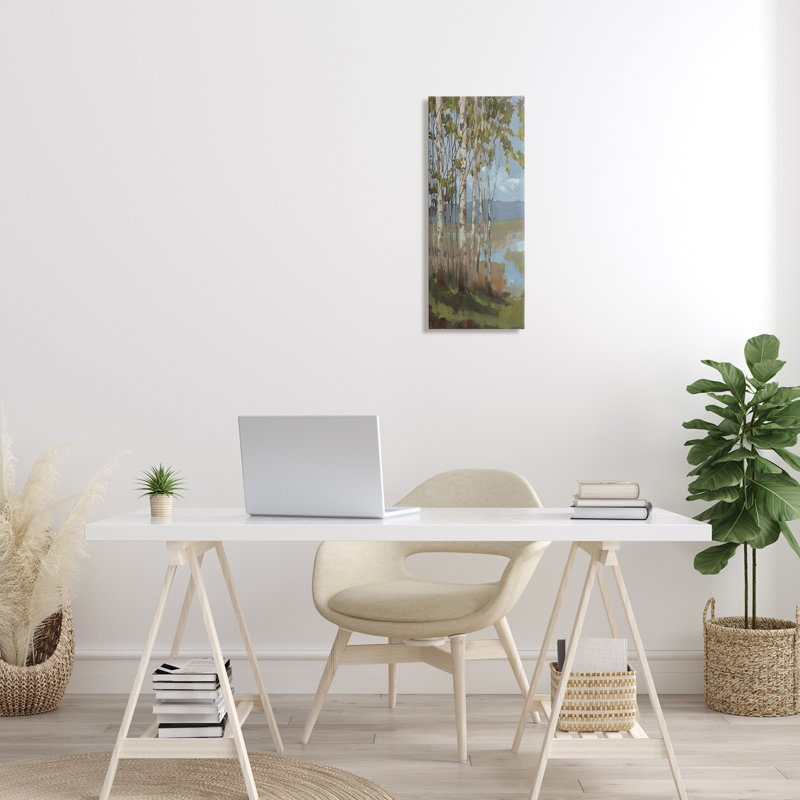 «Rustic Birch Grove», art mural sur toile par Trevor Copenhaver, H 24 po x l 10 po