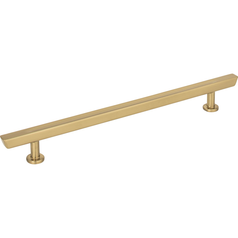 Warm Brass Mid-century Modern Bar Pull with Mounting Hardware