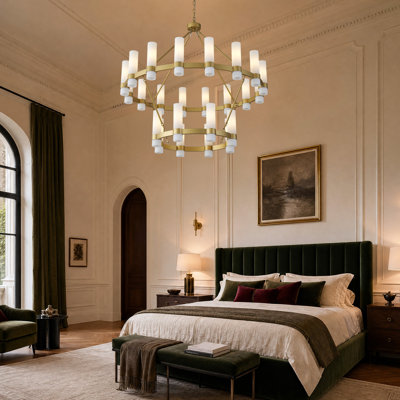 Moeshia 30-Light Tiered Wagon Wheel Chandelier