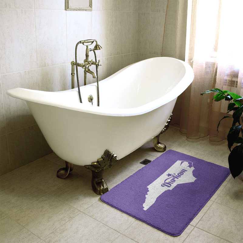 Tapis rectangulaire antidérapant pour salle de bain, L 21 po x L 34 po, Mauve, Durham, Caroline du Nord 