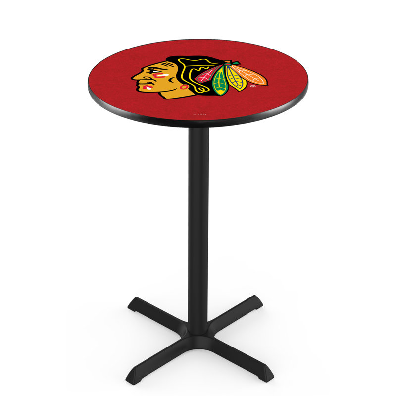 NHL Pub Table, Chicago Blackhawks - Red, 42" H x 28" L x 28" W